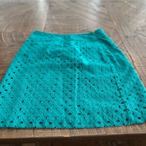 Ann Taylor Turquoise Eyelet Skirt